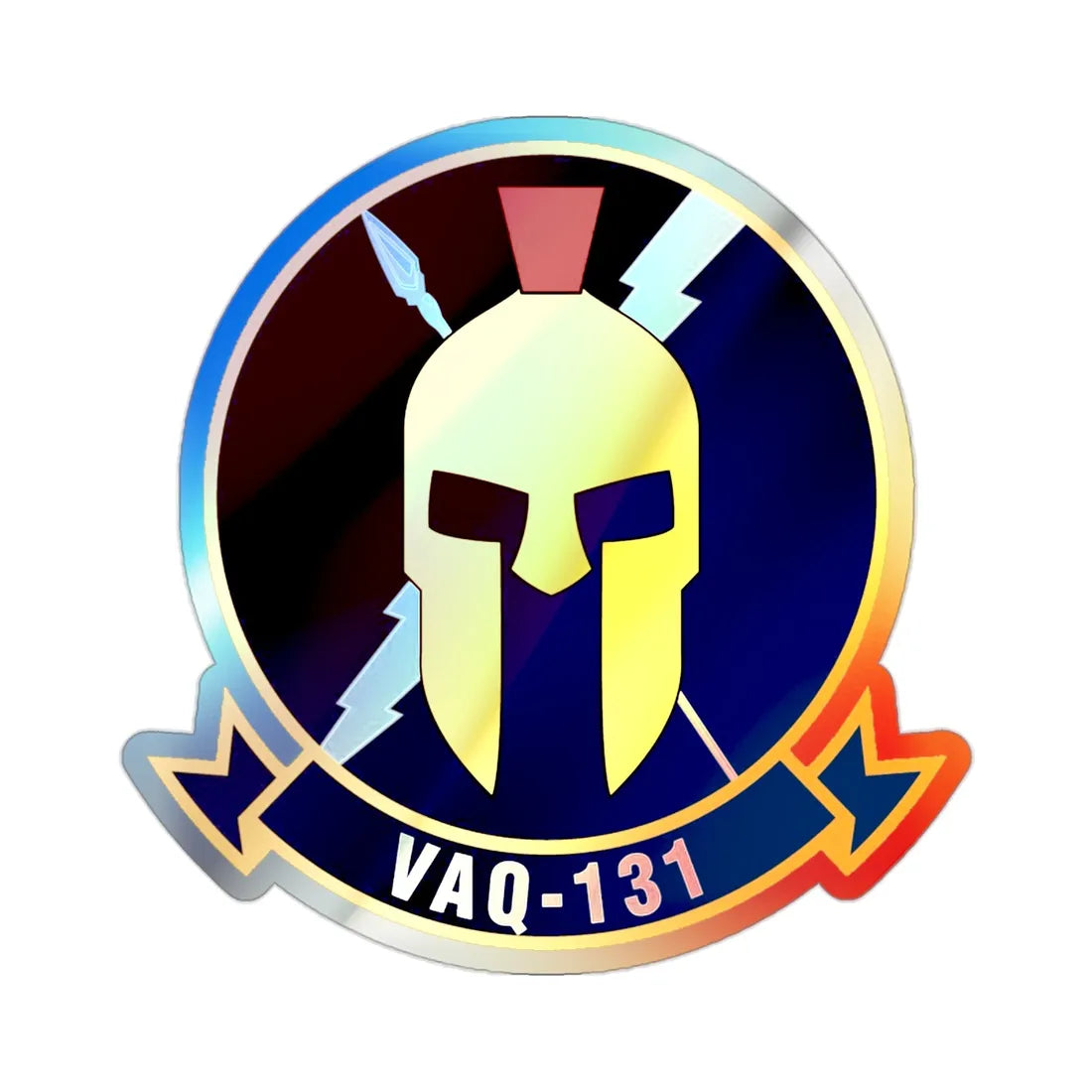 VAQ 131 Electronic Attack Squadron 131 (U.S. Navy) Holographic STICKER Die-Cut Vinyl Decal 2 Inch Holographic - The Sticker Space