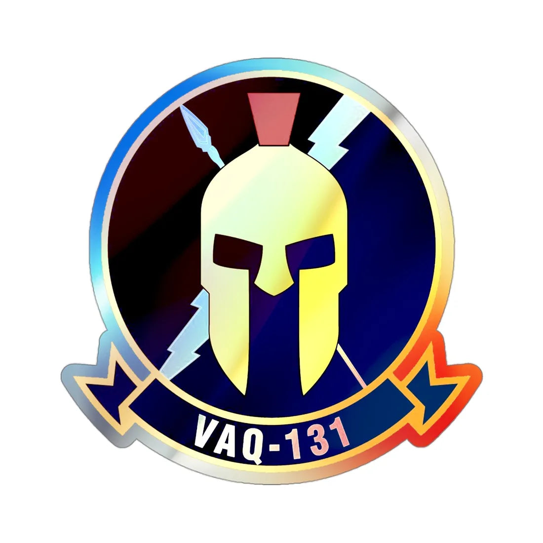 VAQ 131 Electronic Attack Squadron 131 (U.S. Navy) Holographic STICKER Die-Cut Vinyl Decal 3 Inch Holographic - The Sticker Space