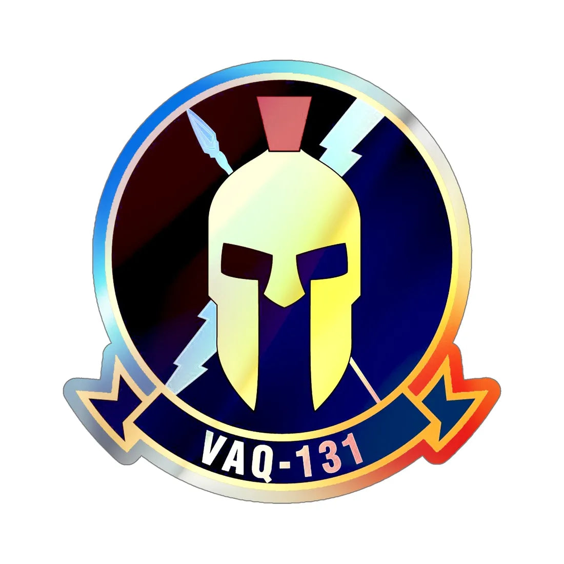 VAQ 131 Electronic Attack Squadron 131 (U.S. Navy) Holographic STICKER Die-Cut Vinyl Decal 6 Inch Holographic - The Sticker Space