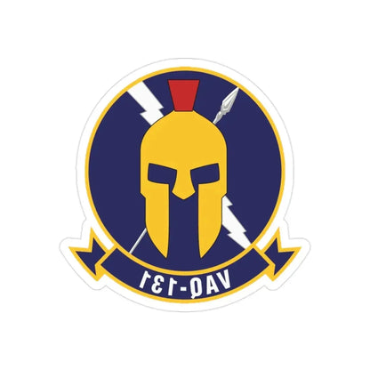 VAQ 131 Electronic Attack Squadron 131 (U.S. Navy) REVERSE PRINT Transparent Die-Cut STICKER 2 Inch Die-Cut Transparent - The Sticker Space