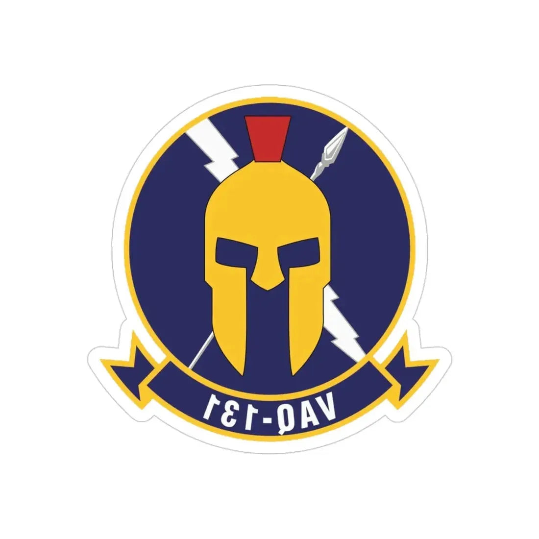VAQ 131 Electronic Attack Squadron 131 (U.S. Navy) REVERSE PRINT Transparent Die-Cut STICKER 3 Inch Die-Cut Transparent - The Sticker Space