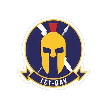 VAQ 131 Electronic Attack Squadron 131 (U.S. Navy) REVERSE PRINT Transparent Die-Cut STICKER 3 Inch Die-Cut Transparent - The Sticker Space