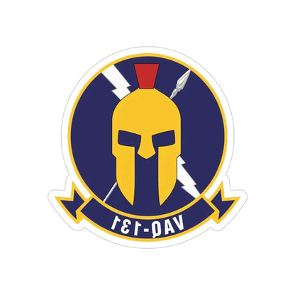VAQ 131 Electronic Attack Squadron 131 (U.S. Navy) REVERSE PRINT Transparent Die-Cut STICKER 4 Inch Die-Cut Transparent - The Sticker Space
