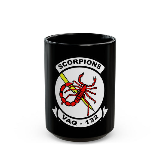 VAQ 132 Electronic Attack Squadron 132 (U.S. Navy) Black Coffee Mug-15oz-The Sticker Space