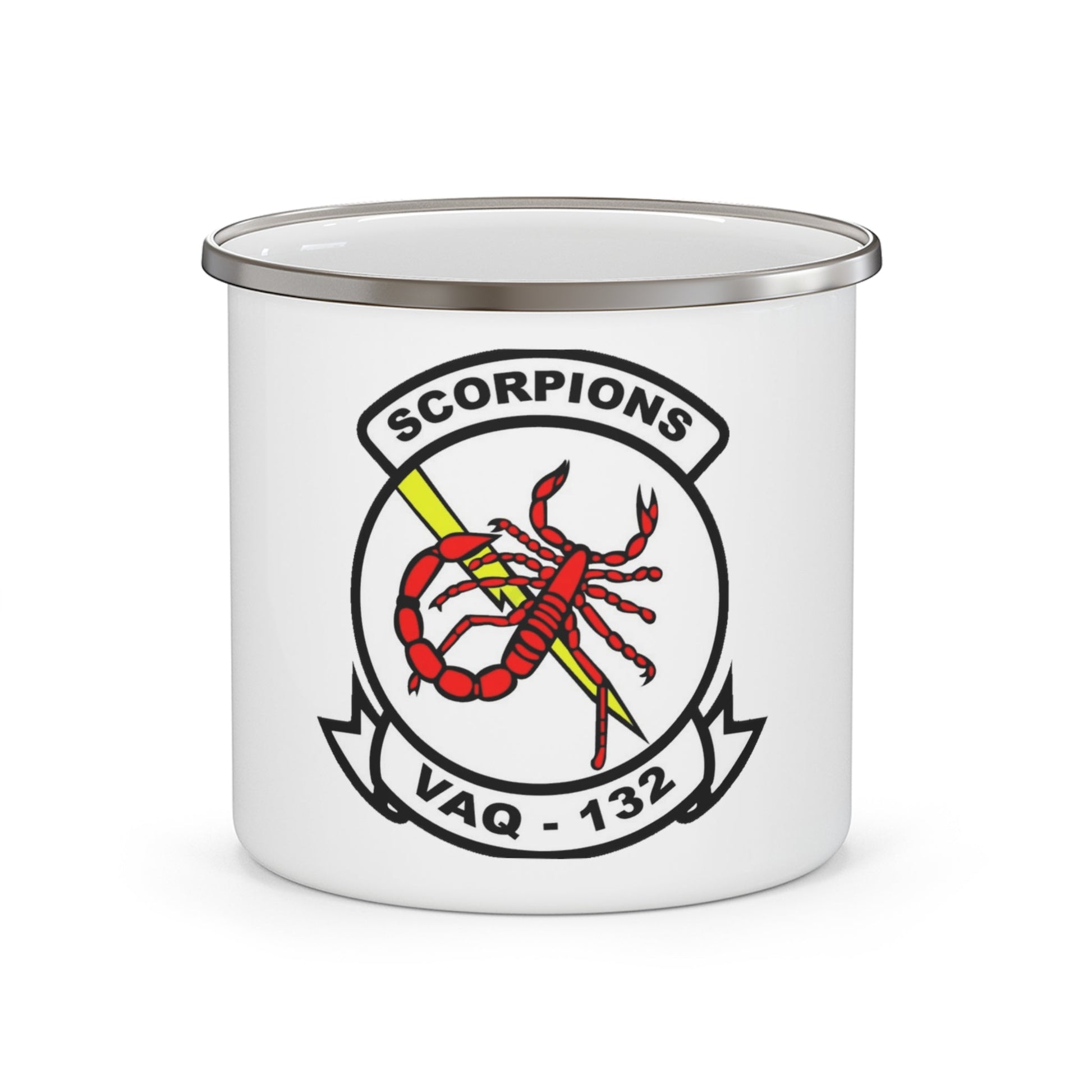 VAQ 132 Electronic Attack Squadron 132 (U.S. Navy) Enamel Mug 12oz-12oz-The Sticker Space