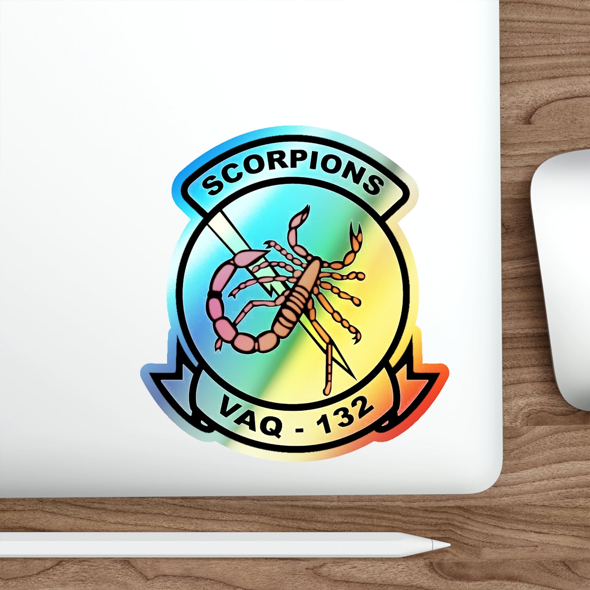 VAQ 132 Electronic Attack Squadron 132 (U.S. Navy) Holographic STICKER Die-Cut Vinyl Decal-The Sticker Space