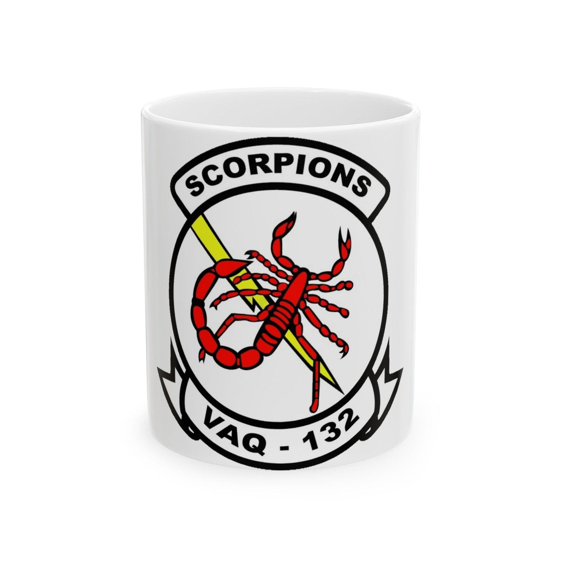 VAQ 132 Electronic Attack Squadron 132 (U.S. Navy) White Coffee Mug-11oz-The Sticker Space