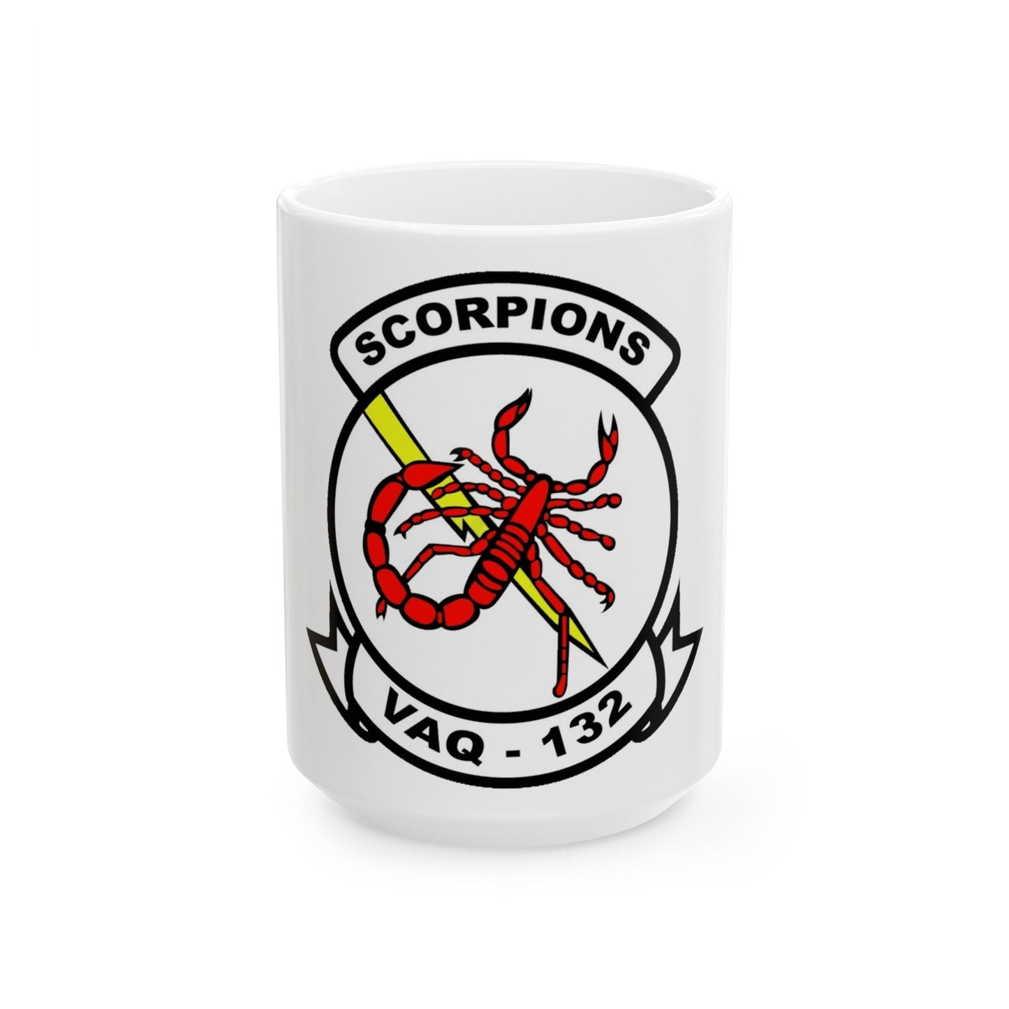 VAQ 132 Electronic Attack Squadron 132 (U.S. Navy) White Coffee Mug-15oz-The Sticker Space