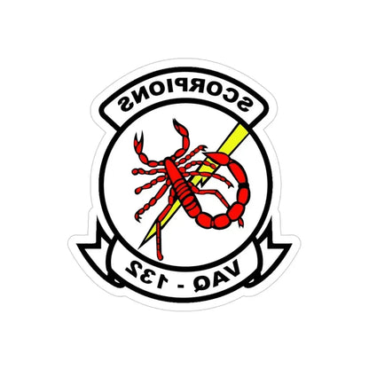 VAQ 132 Electronic Attack Squadron 132 (U.S. Navy) REVERSE PRINT Transparent Die-Cut STICKER 4 Inch Die-Cut Transparent - The Sticker Space