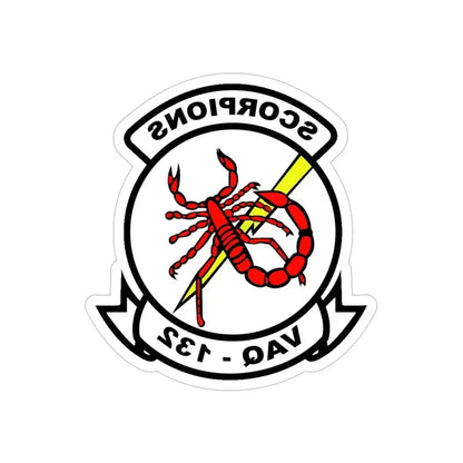 VAQ 132 Electronic Attack Squadron 132 (U.S. Navy) REVERSE PRINT Transparent Die-Cut STICKER 6 Inch Die-Cut Transparent - The Sticker Space