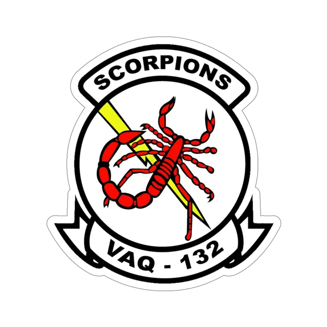 VAQ 132 Electronic Attack Squadron 132 (U.S. Navy) STICKER Vinyl Die-Cut Decal 4 Inch - The Sticker Space
