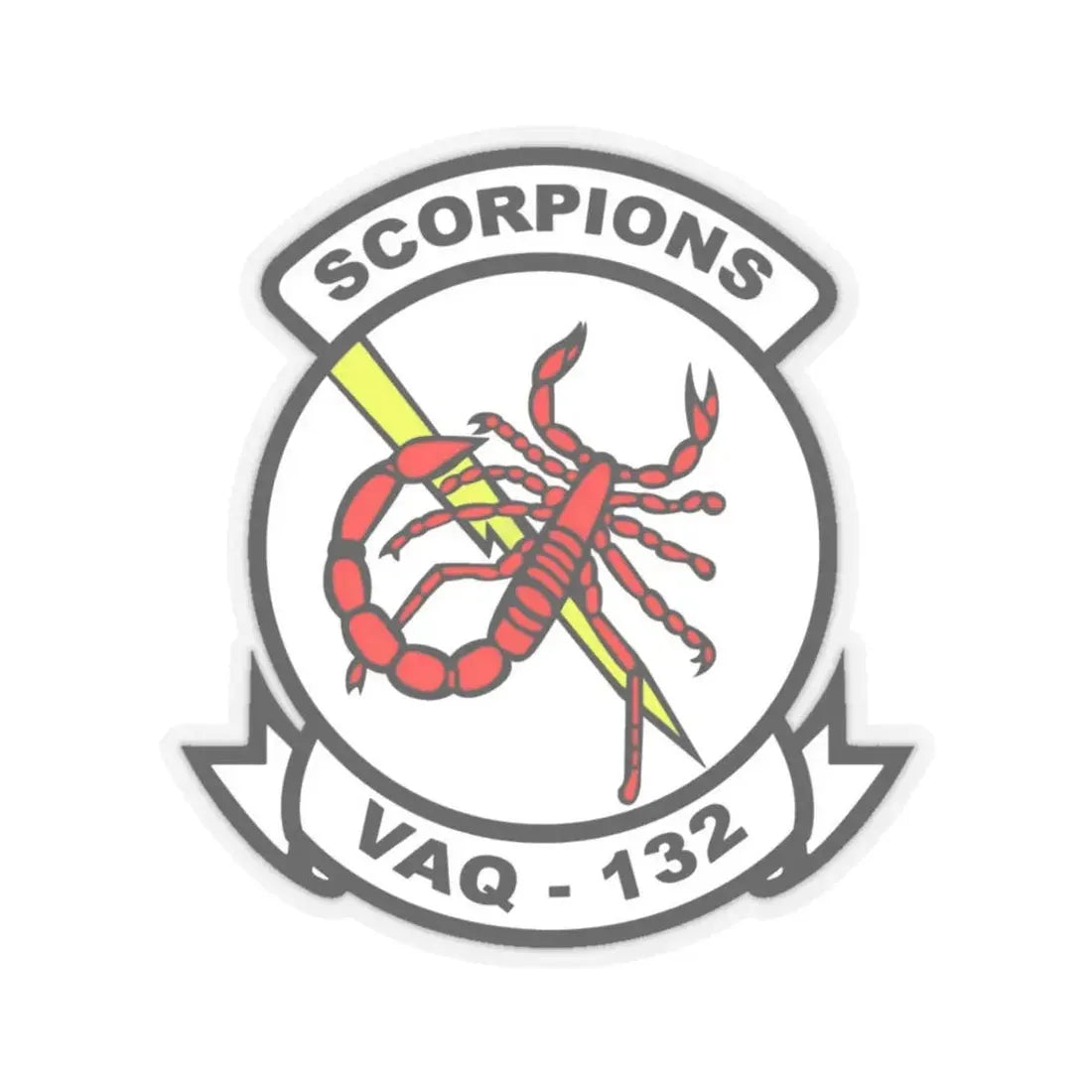VAQ 132 Electronic Attack Squadron 132 (U.S. Navy) STICKER Vinyl Kiss-Cut Decal 3 Inch Transparent - The Sticker Space