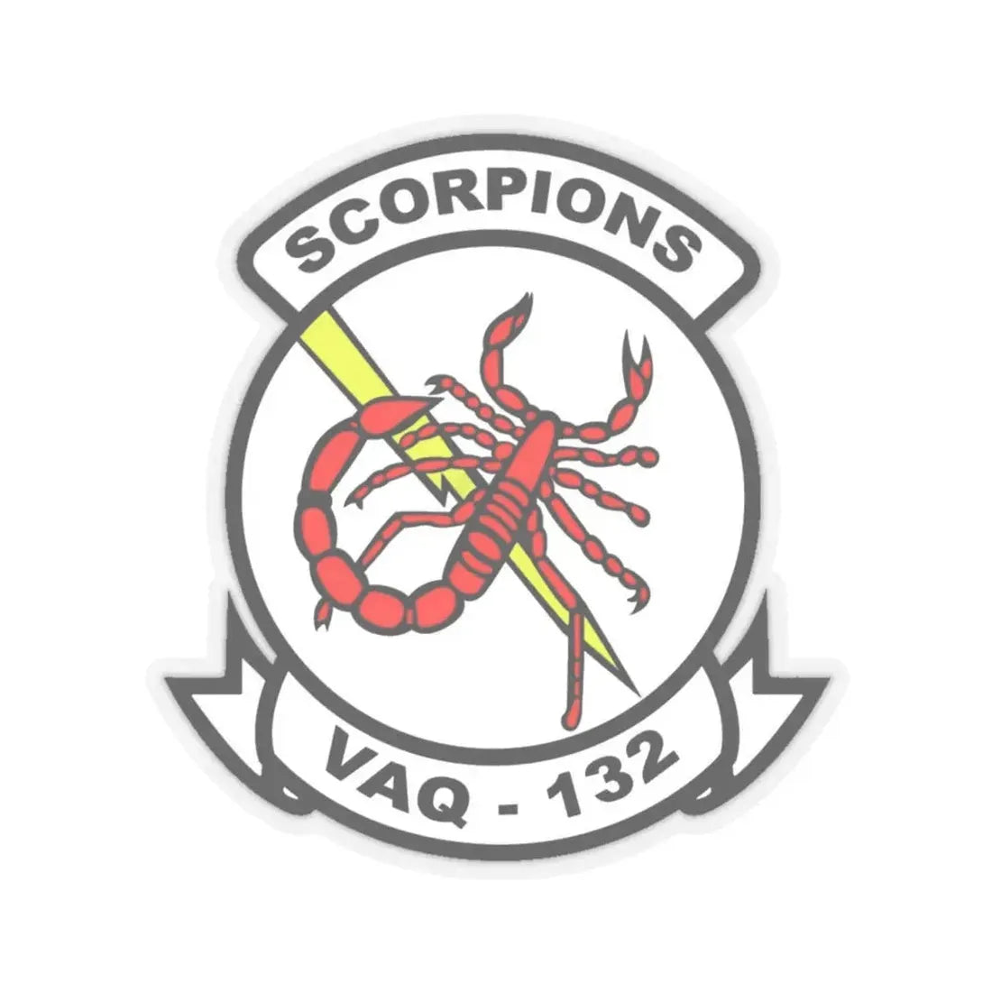 VAQ 132 Electronic Attack Squadron 132 (U.S. Navy) STICKER Vinyl Kiss-Cut Decal 4 Inch Transparent - The Sticker Space