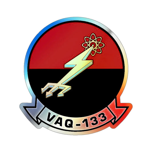 VAQ 133 Electronic Attack Squadron 133 (U.S. Navy) Holographic STICKER Die-Cut Vinyl Decal 6 Inch Holographic - The Sticker Space