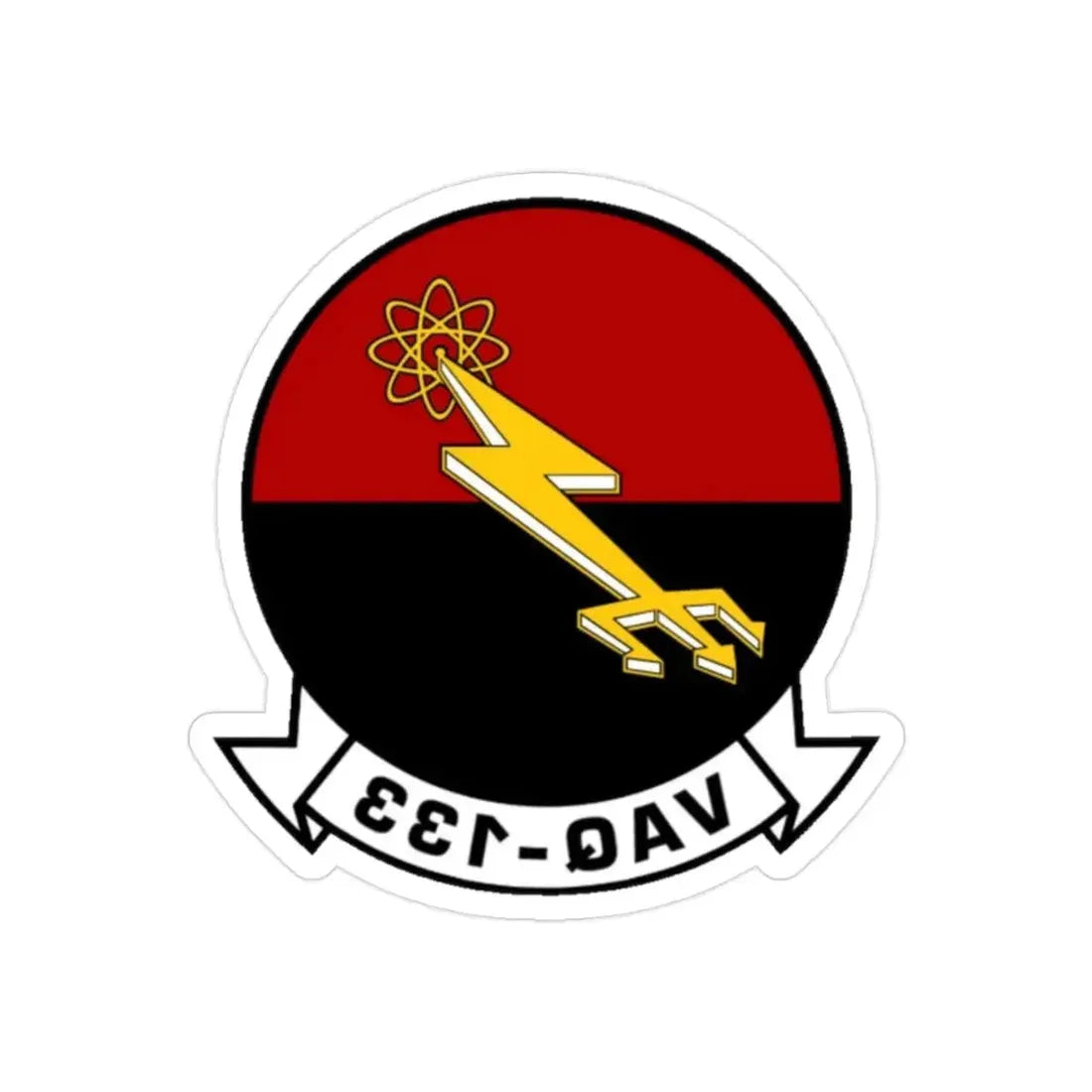 VAQ 133 Electronic Attack Squadron 133 (U.S. Navy) REVERSE PRINT Transparent Die-Cut STICKER 2 Inch Die-Cut Transparent - The Sticker Space