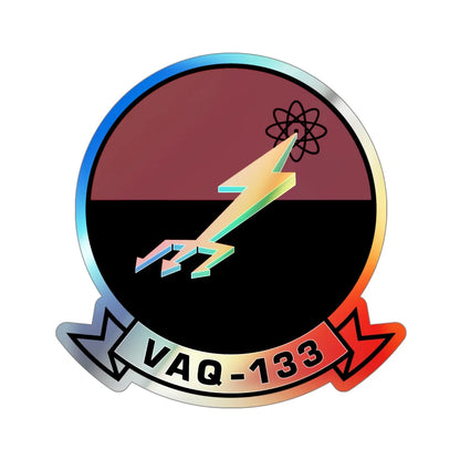 VAQ 133 (U.S. Navy) Holographic STICKER Die-Cut Vinyl Decal 4 Inch Holographic - The Sticker Space