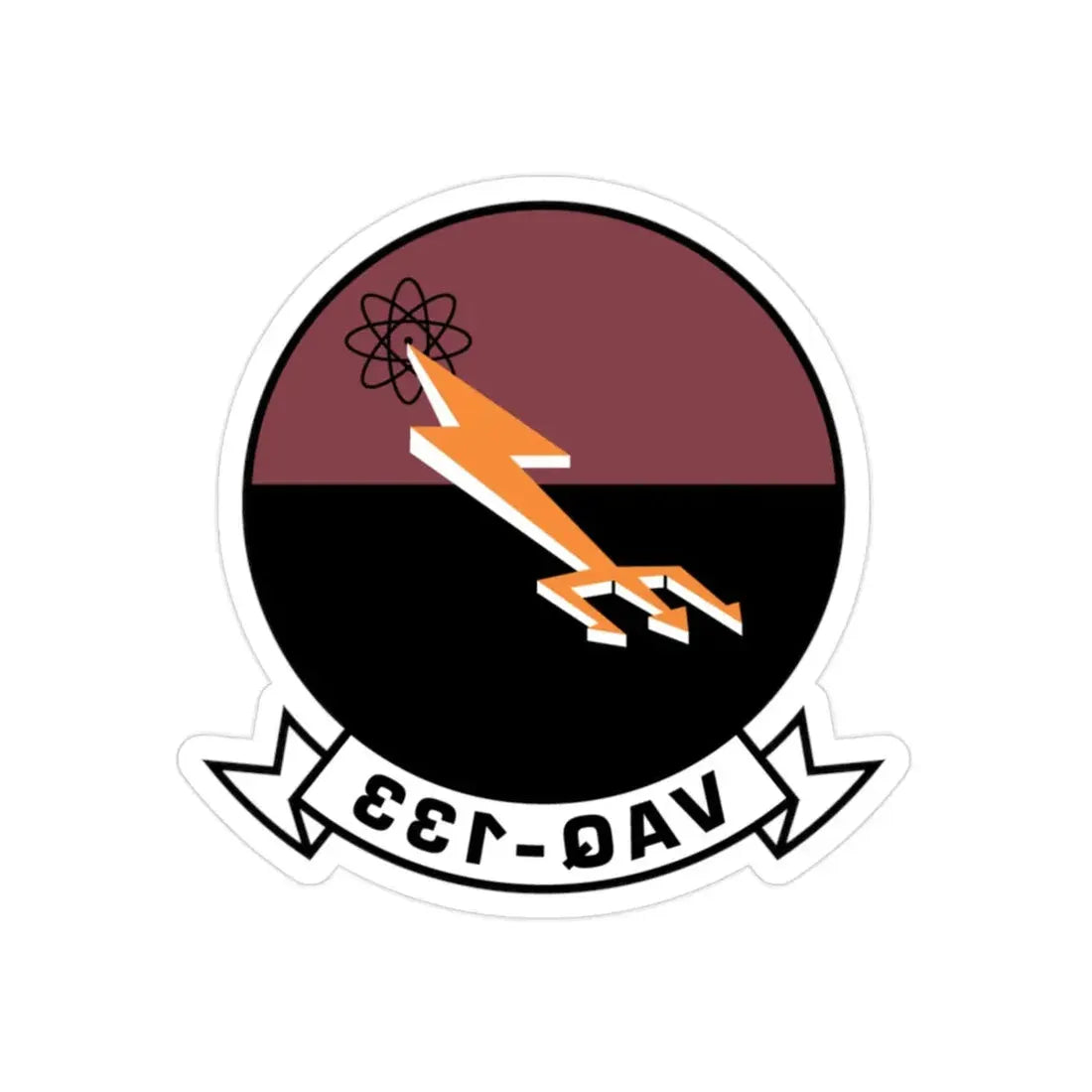 VAQ 133 (U.S. Navy) REVERSE PRINT Transparent Die-Cut STICKER 2 Inch Die-Cut Transparent - The Sticker Space