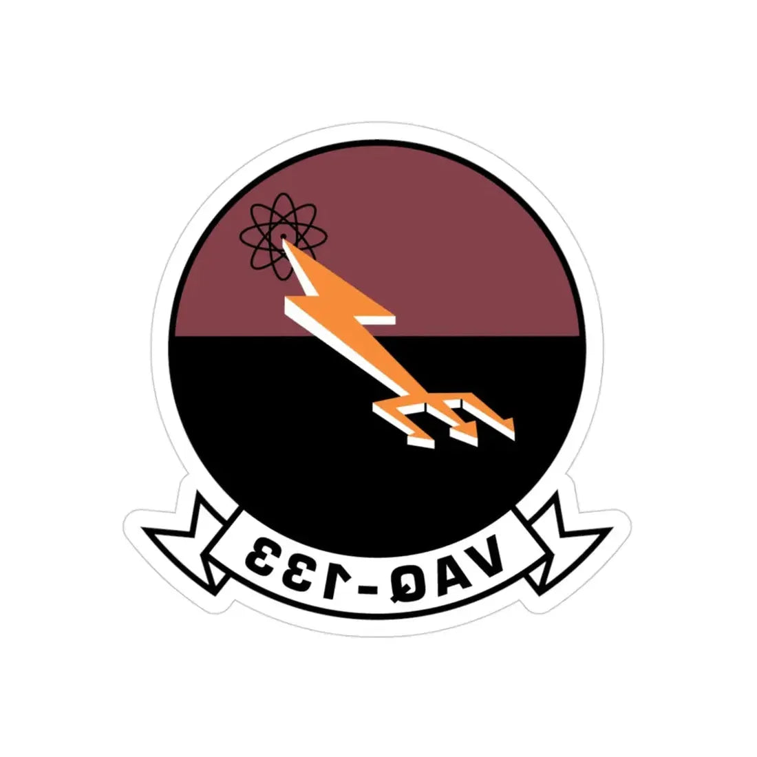 VAQ 133 (U.S. Navy) REVERSE PRINT Transparent Die-Cut STICKER 3 Inch Die-Cut Transparent - The Sticker Space