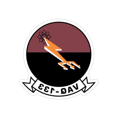 VAQ 133 (U.S. Navy) REVERSE PRINT Transparent Die-Cut STICKER 5 Inch Die-Cut Transparent - The Sticker Space