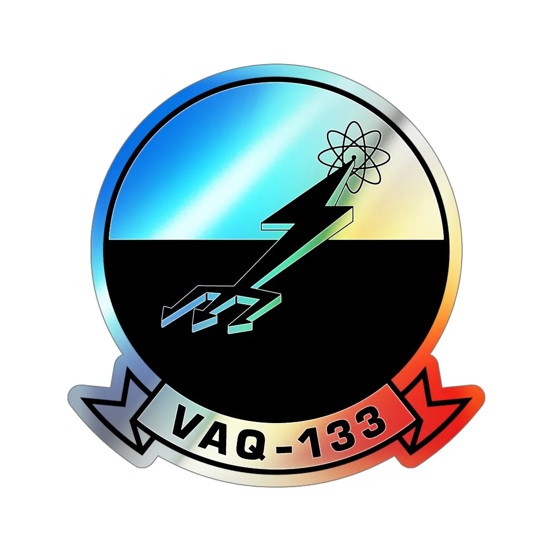 VAQ 133BW (U.S. Navy) Holographic STICKER Die-Cut Vinyl Decal 6 Inch Holographic - The Sticker Space