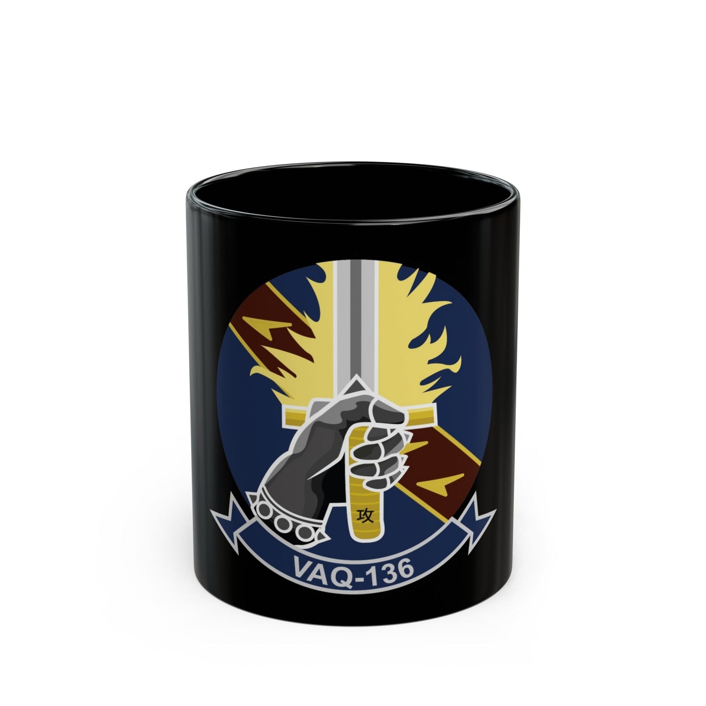 VAQ 136 Electronic Attack Squadron 136 (U.S. Navy) Black Coffee Mug-11oz-The Sticker Space