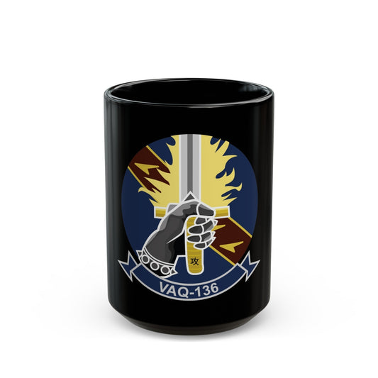 VAQ 136 Electronic Attack Squadron 136 (U.S. Navy) Black Coffee Mug-15oz-The Sticker Space