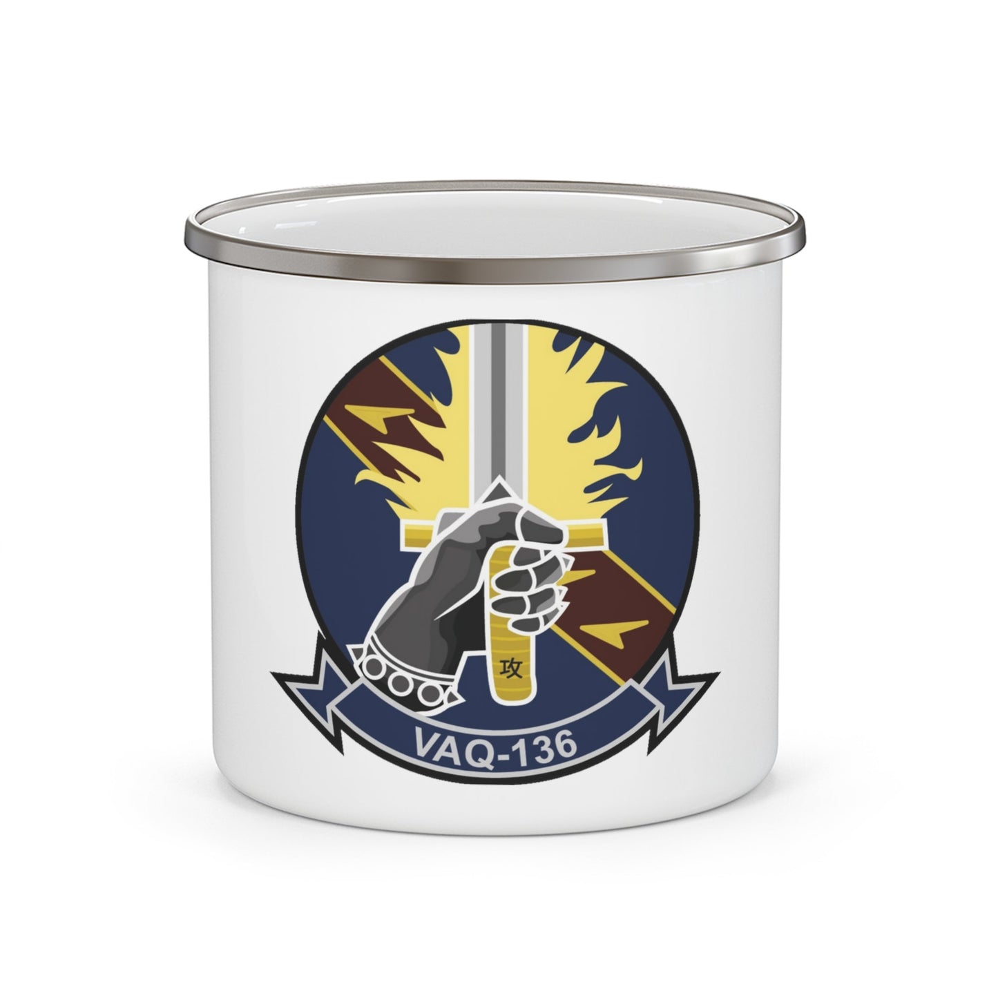 VAQ 136 Electronic Attack Squadron 136 (U.S. Navy) Enamel Mug 12oz-12oz-The Sticker Space