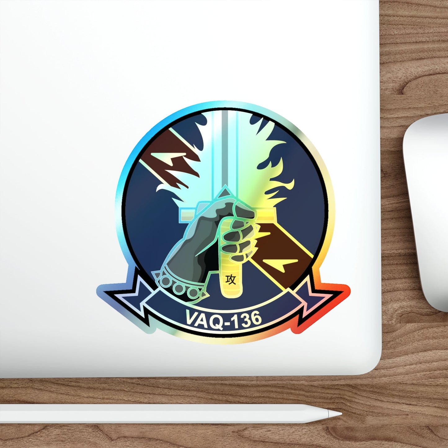 VAQ 136 Electronic Attack Squadron 136 (U.S. Navy) Holographic STICKER Die-Cut Vinyl Decal-The Sticker Space