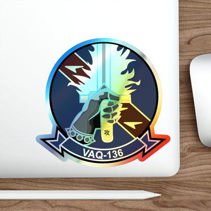 VAQ 136 Electronic Attack Squadron 136 (U.S. Navy) Holographic STICKER Die-Cut Vinyl Decal-The Sticker Space