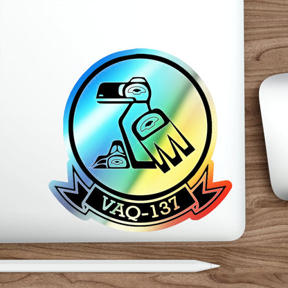 VAQ 137 Electronic Attack Squadron 137 (U.S. Navy) Holographic STICKER Die-Cut Vinyl Decal-The Sticker Space