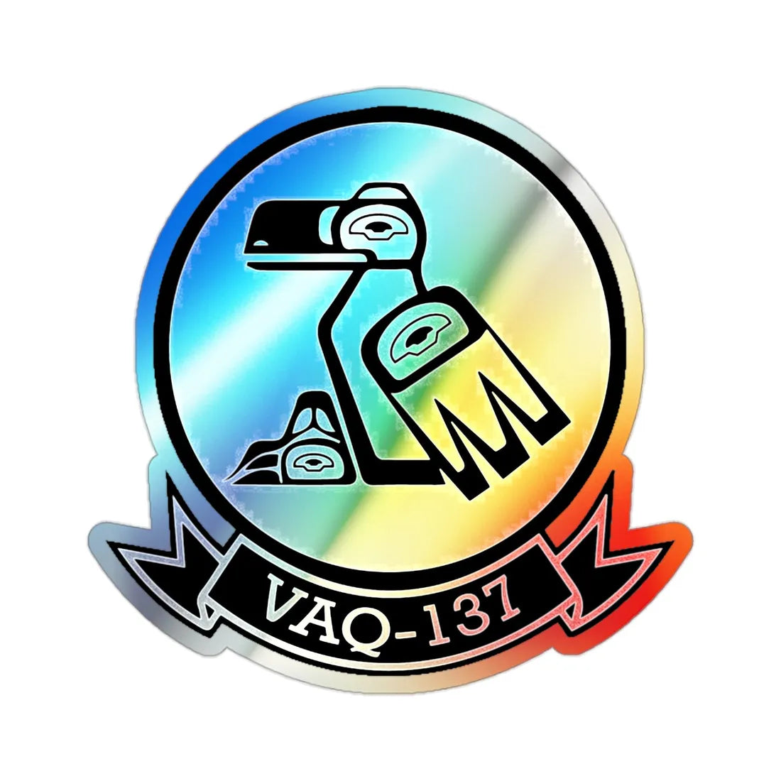 VAQ 137 Electronic Attack Squadron 137 (U.S. Navy) Holographic STICKER Die-Cut Vinyl Decal 2 Inch Holographic - The Sticker Space