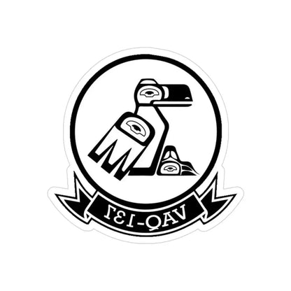 VAQ 137 Electronic Attack Squadron 137 (U.S. Navy) REVERSE PRINT Transparent Die-Cut STICKER 3 Inch Die-Cut Transparent - The Sticker Space