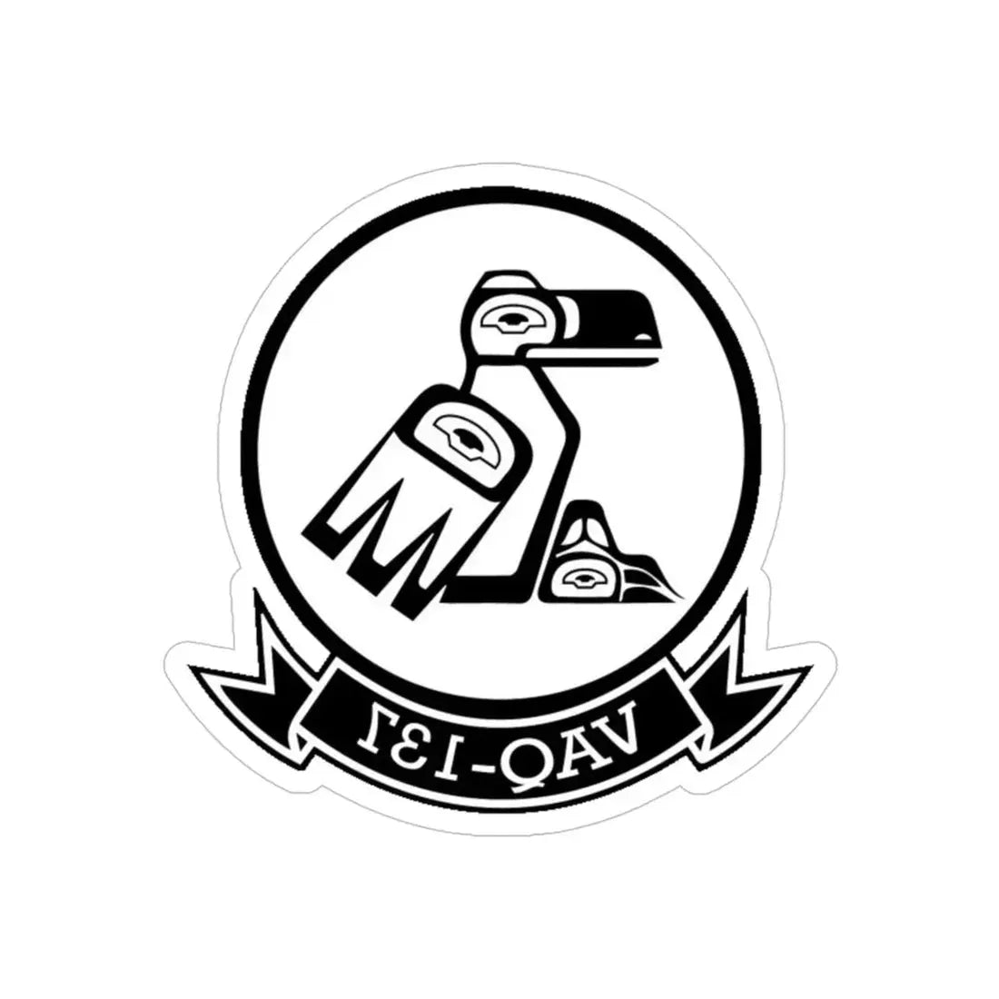 VAQ 137 Electronic Attack Squadron 137 (U.S. Navy) REVERSE PRINT Transparent Die-Cut STICKER 4 Inch Die-Cut Transparent - The Sticker Space