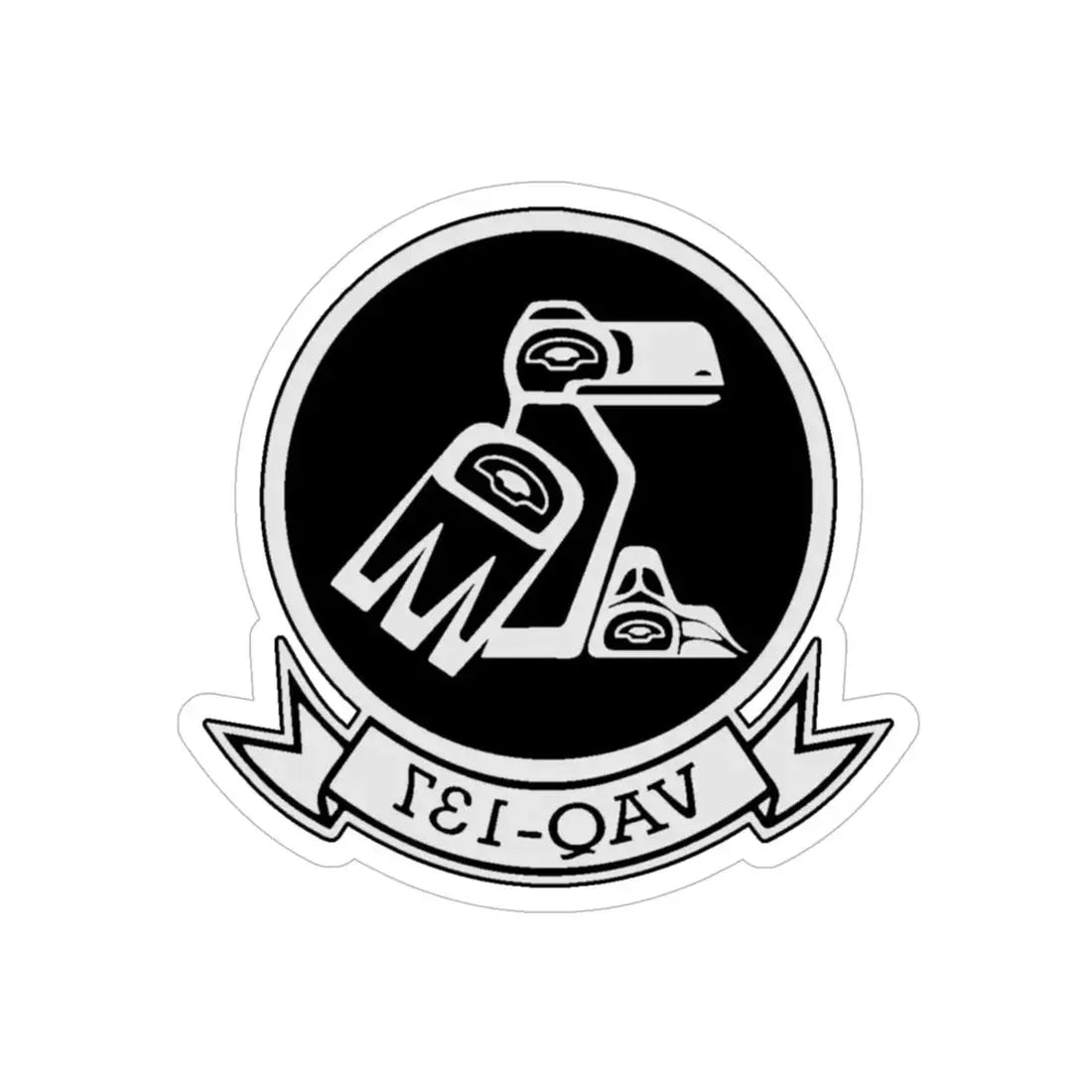 VAQ 137 ROOKS (U.S. Navy) REVERSE PRINT Transparent Die-Cut STICKER 6 Inch Die-Cut Transparent - The Sticker Space