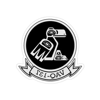 VAQ 137 ROOKS (U.S. Navy) REVERSE PRINT Transparent Die-Cut STICKER 6 Inch Die-Cut Transparent - The Sticker Space