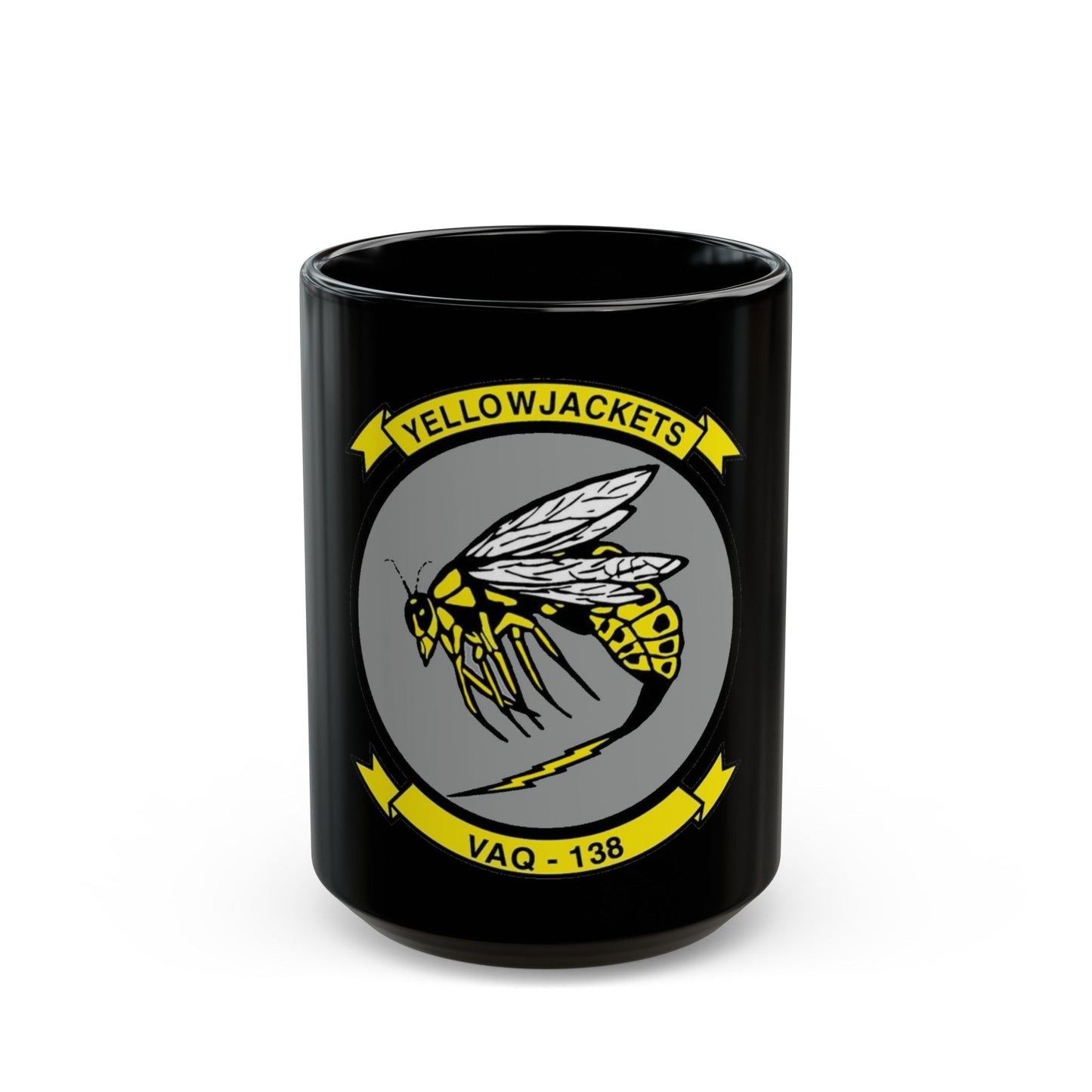 VAQ 138 Electronic Attack Squadron 138 (U.S. Navy) Black Coffee Mug-15oz-The Sticker Space