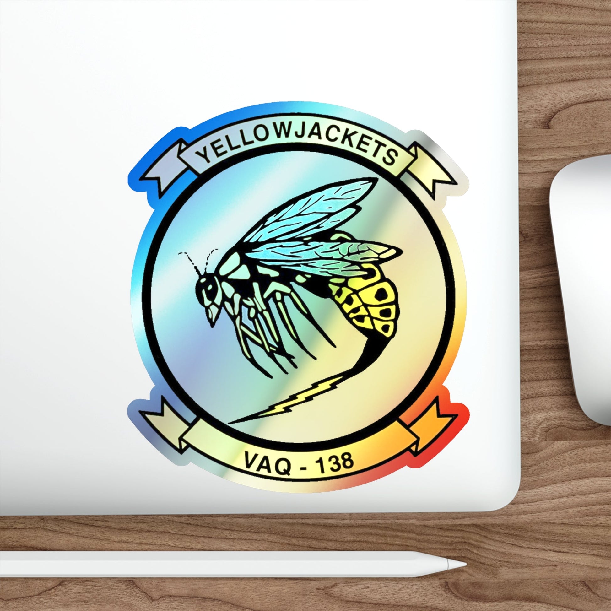 VAQ 138 Electronic Attack Squadron 138 (U.S. Navy) Holographic STICKER Die-Cut Vinyl Decal-The Sticker Space