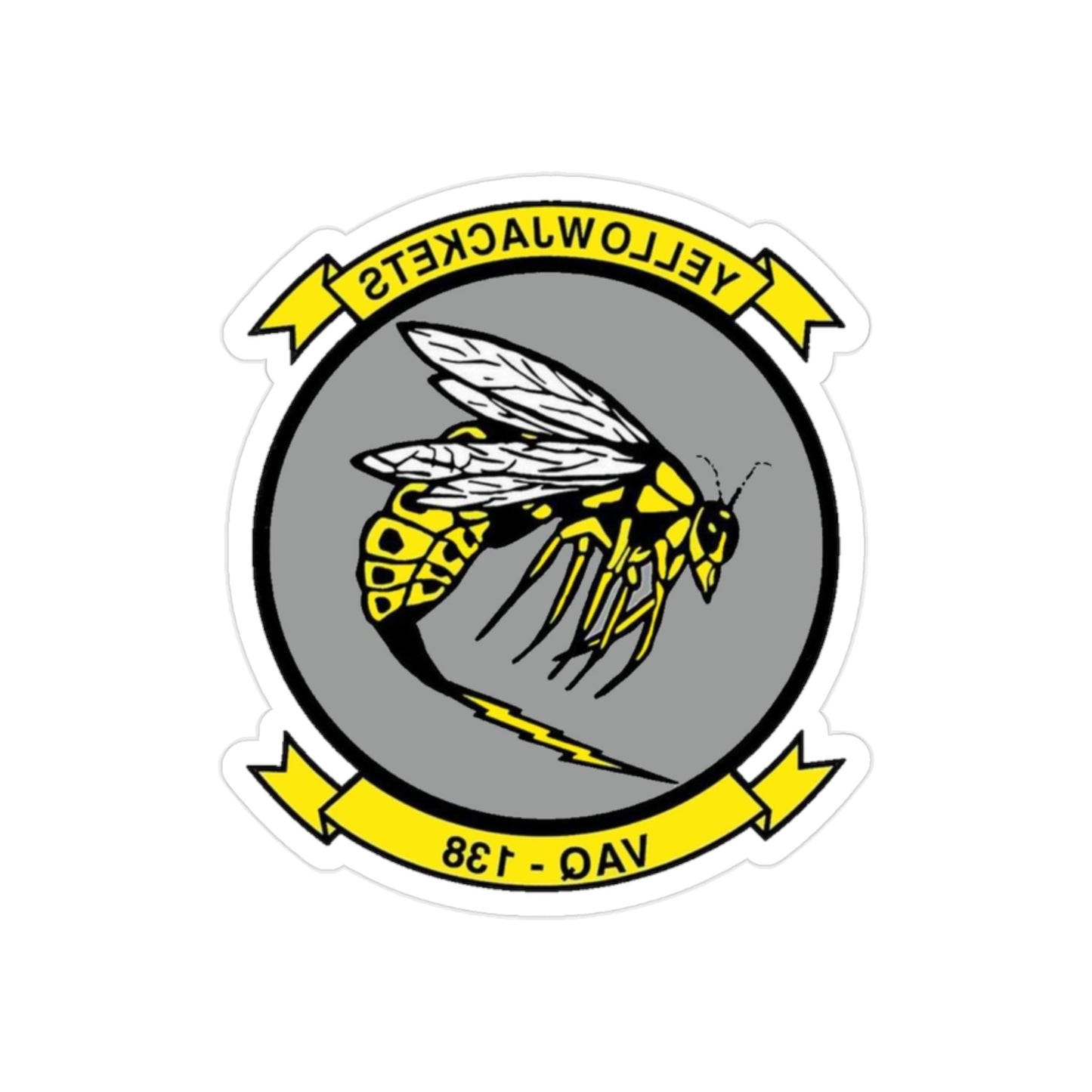 VAQ 138 Electronic Attack Squadron 138 (U.S. Navy) REVERSE PRINT Transparent STICKER-2" × 2"-The Sticker Space