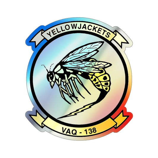 VAQ 138 Electronic Attack Squadron 138 (U.S. Navy) Holographic STICKER Die-Cut Vinyl Decal 6 Inch Holographic - The Sticker Space