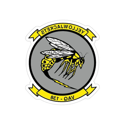 VAQ 138 Electronic Attack Squadron 138 (U.S. Navy) REVERSE PRINT Transparent Die-Cut STICKER 6 Inch Die-Cut Transparent - The Sticker Space