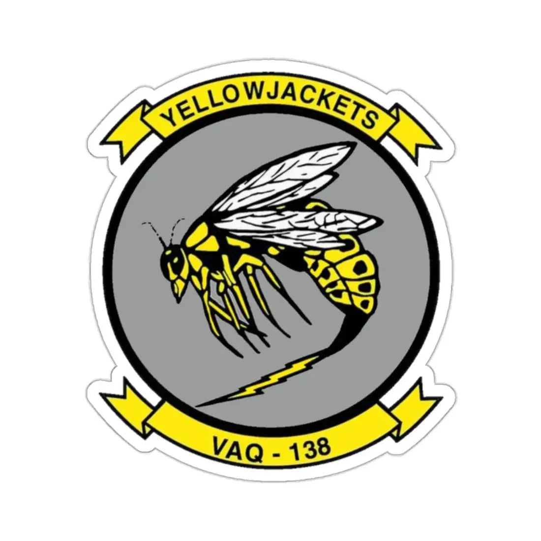 VAQ 138 Electronic Attack Squadron 138 (U.S. Navy) STICKER Vinyl Kiss-Cut Decal 2 Inch White - The Sticker Space
