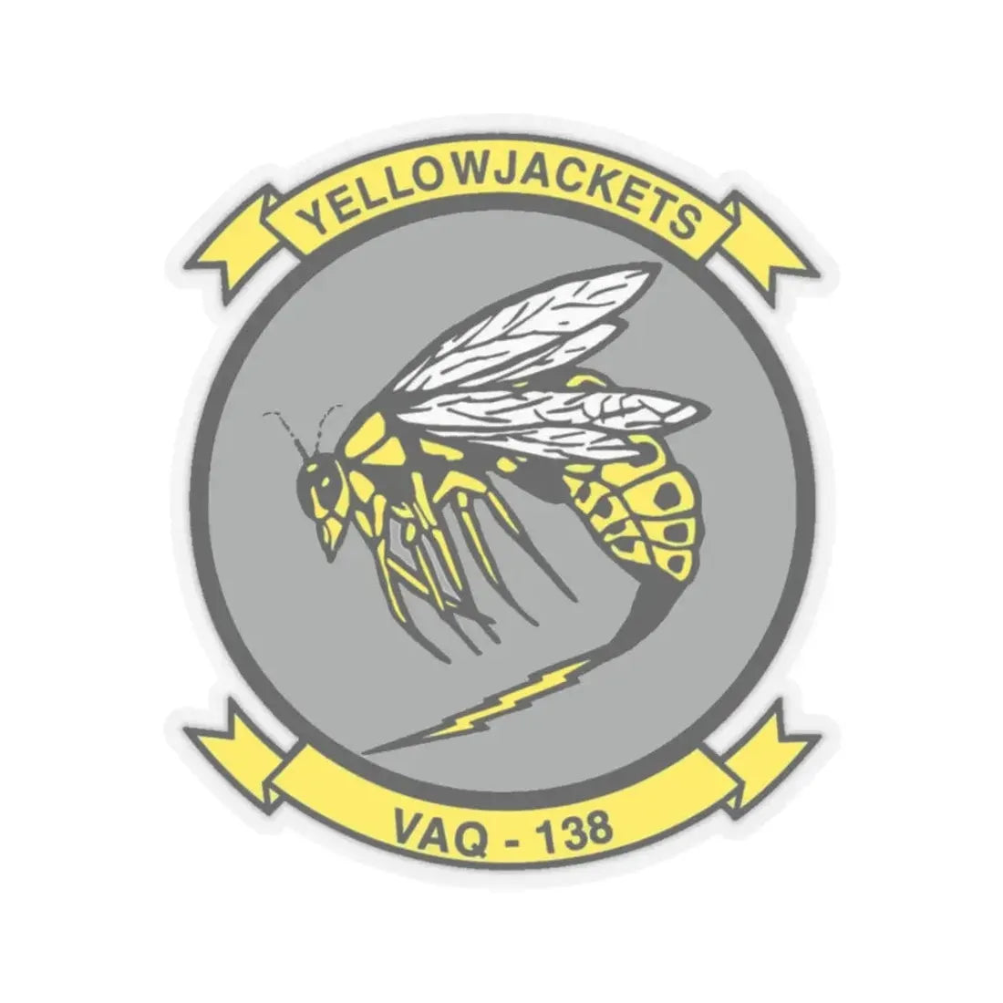 VAQ 138 Electronic Attack Squadron 138 (U.S. Navy) STICKER Vinyl Kiss-Cut Decal 3 Inch Transparent - The Sticker Space