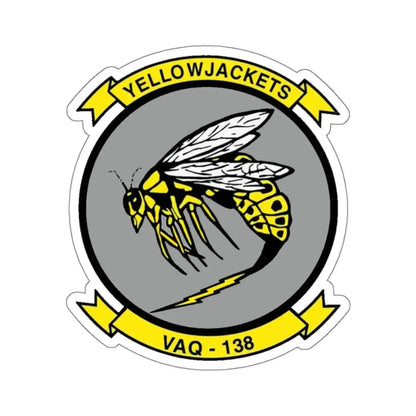 VAQ 138 Electronic Attack Squadron 138 (U.S. Navy) STICKER Vinyl Kiss-Cut Decal 4 Inch White - The Sticker Space