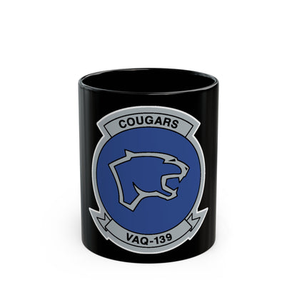 VAQ 139 Cougars (U.S. Navy) Black Coffee Mug-11oz-The Sticker Space