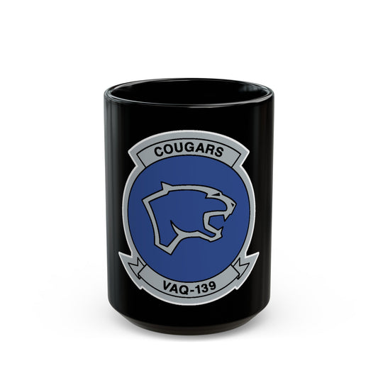 VAQ 139 Cougars (U.S. Navy) Black Coffee Mug-15oz-The Sticker Space