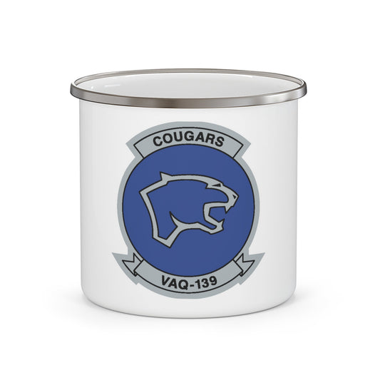 VAQ 139 Cougars (U.S. Navy) Enamel Mug 12oz-12oz-The Sticker Space