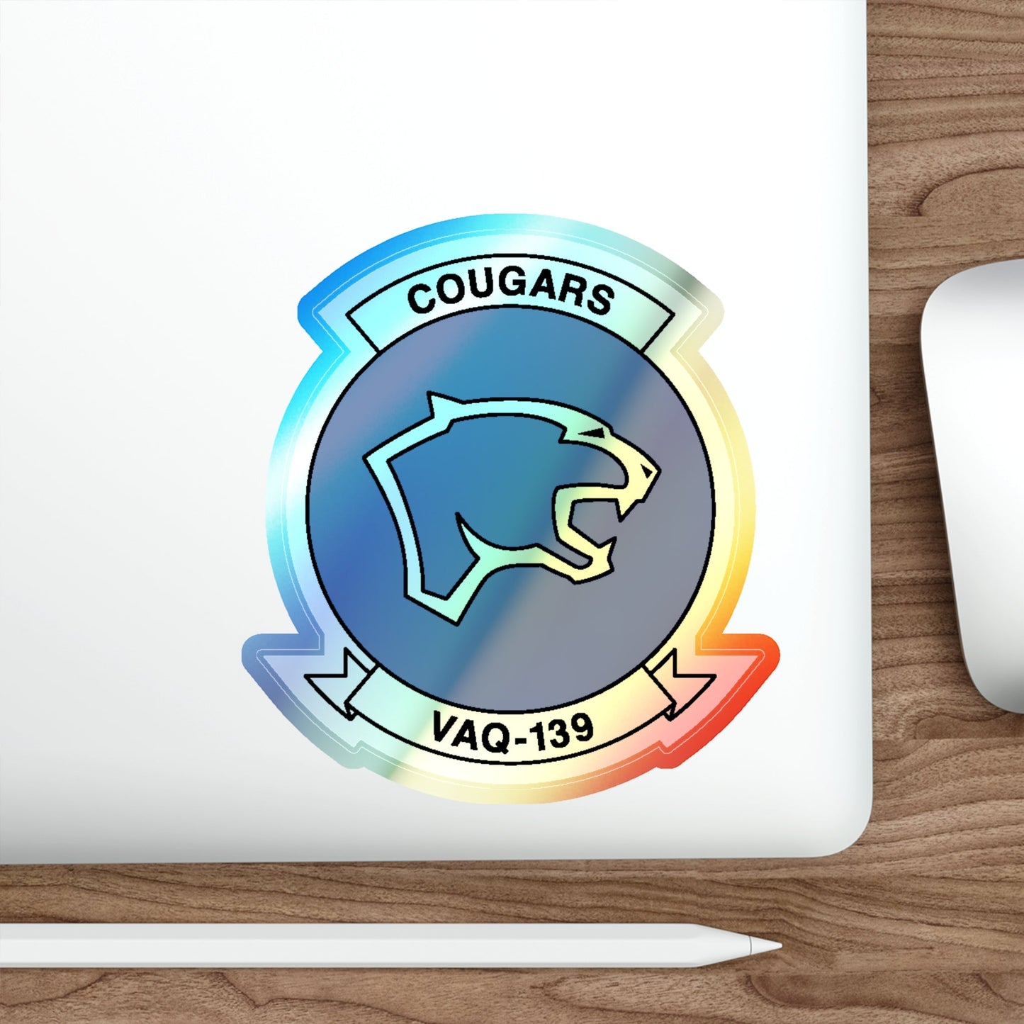 VAQ 139 Cougars (U.S. Navy) Holographic STICKER Die-Cut Vinyl Decal-The Sticker Space