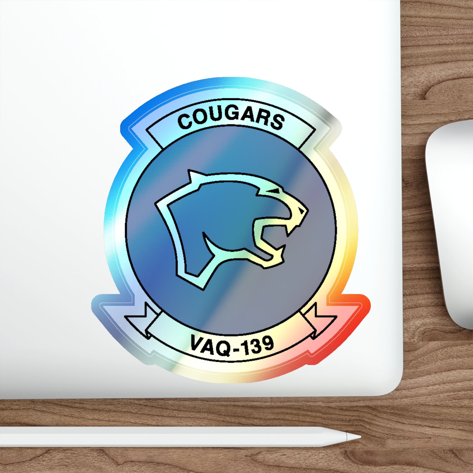 VAQ 139 Cougars (U.S. Navy) Holographic STICKER Die-Cut Vinyl Decal-The Sticker Space