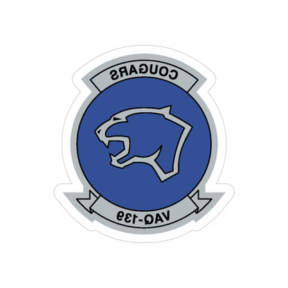 VAQ 139 Cougars (U.S. Navy) REVERSE PRINT Transparent STICKER-3" × 3"-The Sticker Space