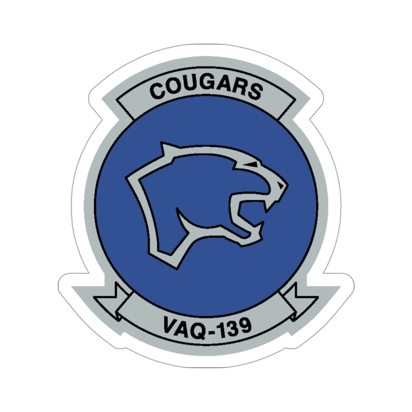 VAQ 139 Cougars (U.S. Navy) STICKER Vinyl Die-Cut Decal-3 Inch-The Sticker Space